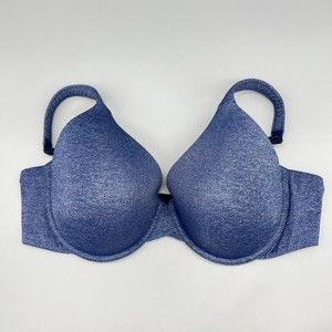 Ambrielle 42C Bra Everyday Full Coverage Underwire Back Closure Heather Blue EUC